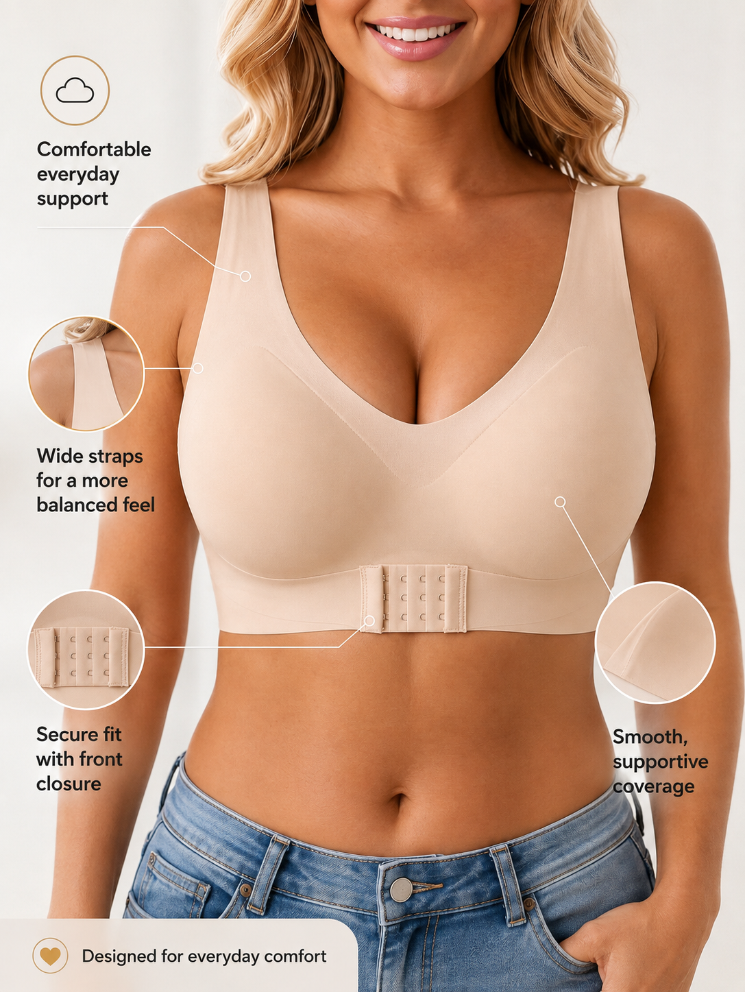Brassière de sport à bonnets fixes en tissu antibactérien