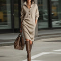 Chunky Knit Mock Neck Sweater Dress