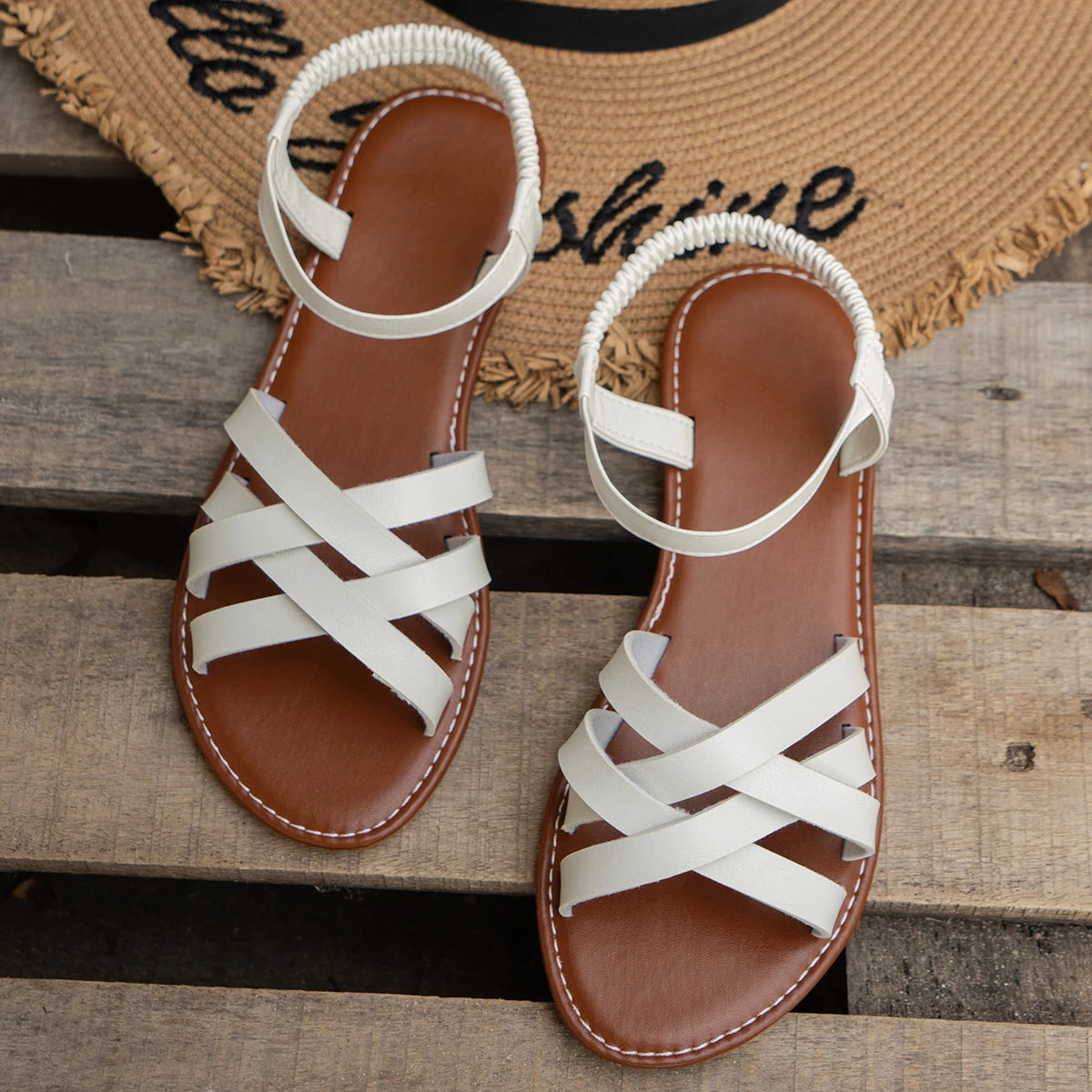 Vittoria™ | Roman Flat Sandal with Double Straps