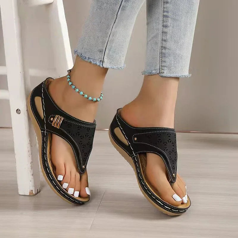 Clara™ | Sandália Wedge Ortopédica com Suporte Plantar