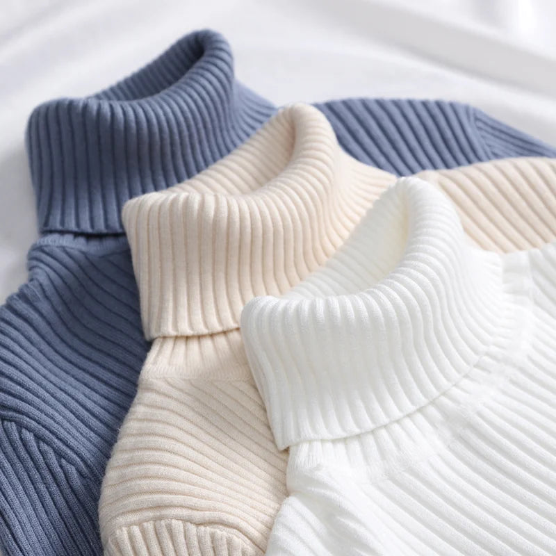 Ribbed Turtleneck Knit Jumper