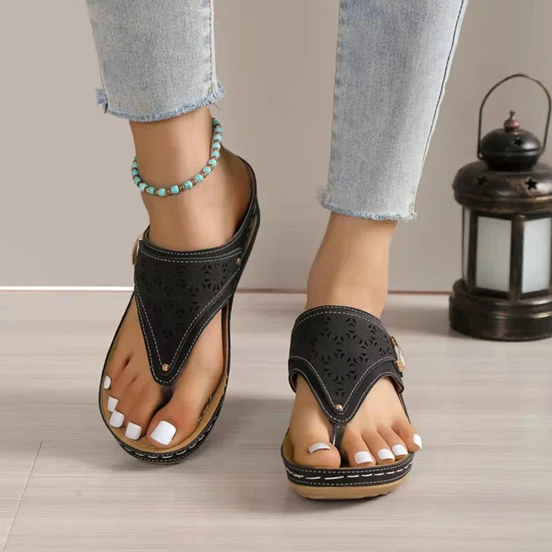 Clara™ | Sandália Wedge Ortopédica com Suporte Plantar