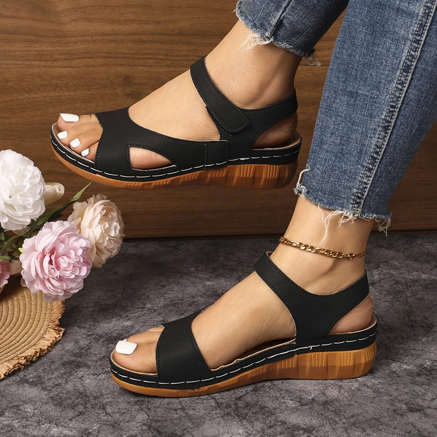 Elena™ | Soft Wedge Sandal with Cushioned Sole