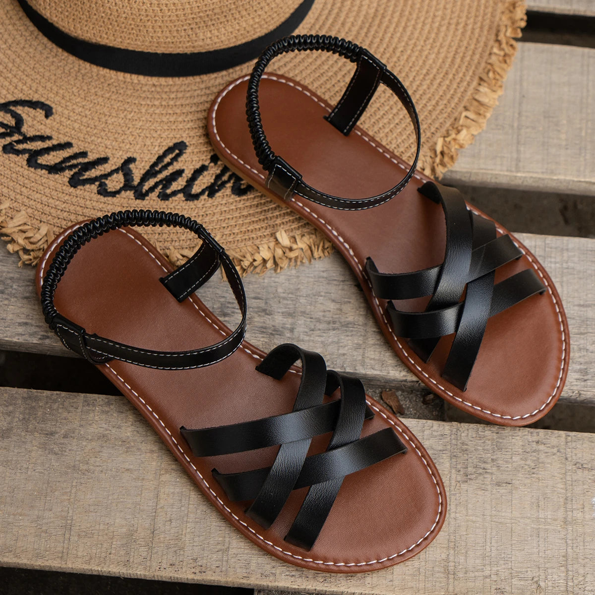 Vittoria™ | Roman Flat Sandal with Double Straps