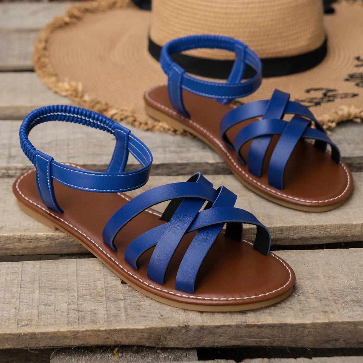 Vittoria™ | Roman Flat Sandal with Double Straps