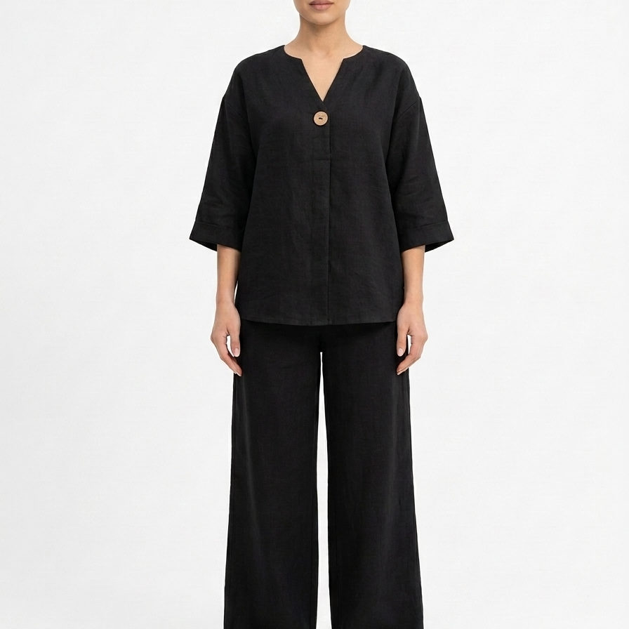 Harriet™ | Cotton-Linen Wide-Leg Co-ord Set