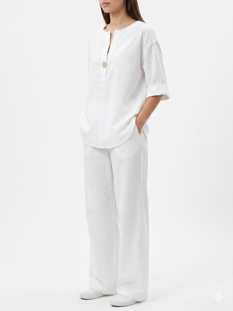 Harriet™ | Cotton-Linen Wide-Leg Co-ord Set