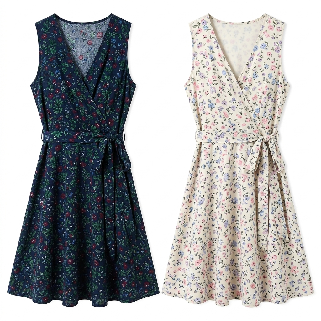 Valentina™ | Floral Midi Dress with V-Neck and Puff Sleeves