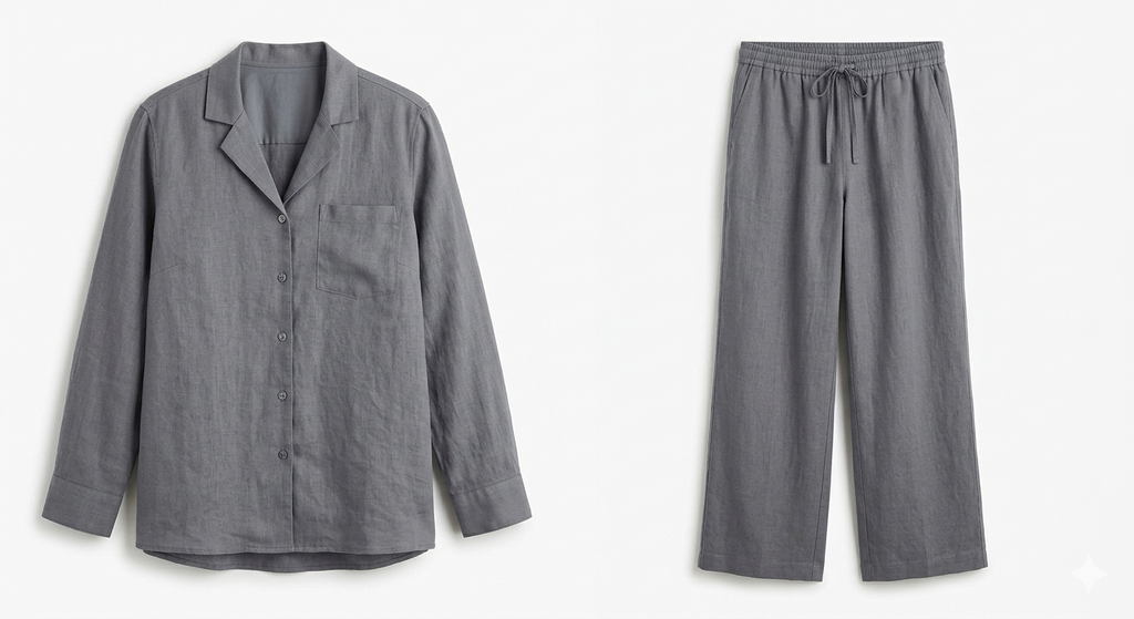 Rosalind™ | Plus Size Linen Blouse & Wide-Leg Set